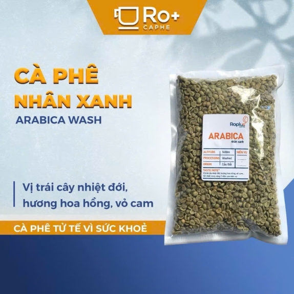 Cà phê nhân xanh Arabica Cầu Đất ROPLUS chọn lọc S18, chưa rang