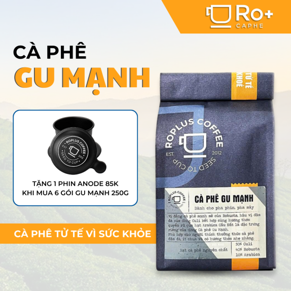 Combo 1kg Cafe Gu Mạnh Roplus Tặng 1 Phin Nhôm Anode | Cafe Rang Xay Nguyên Chất