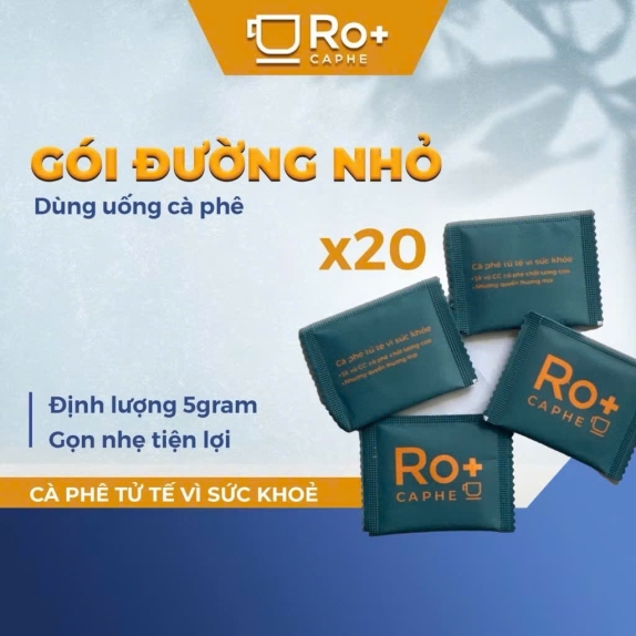 Đường gói nhỏ 5gram Roplus Coffee tiện lợi dùng uống cà phê, trà đá