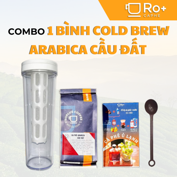 Combo Bình Cold Brew Roplus + 1 Gói Arabica Cầu Đất Nguyên Chất Pha Ủ Lạnh